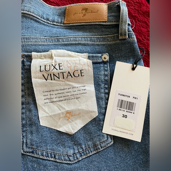 NWT 7 For All Man Kind Luxe Vintage Roxanne Ankle Slim Cigarette Jeans Size 30 - Picture 7 of 14